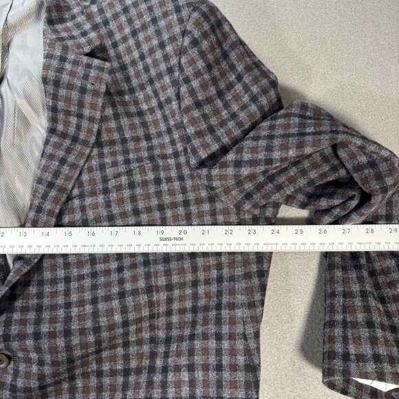 S Cohen Angelico Men’s 48R 100% Wool Checked Plaid Blazer Sport Coat Jacket Fall - Picture 9 of 16